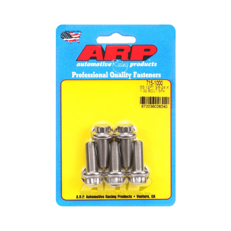 Șuruburi și piulițe universale ARP cu cap STD 3/8-24 – Oțel inoxidabil, 12 puncte x 5 - ARP-715-1000 - 715-1000 - 3666618197913